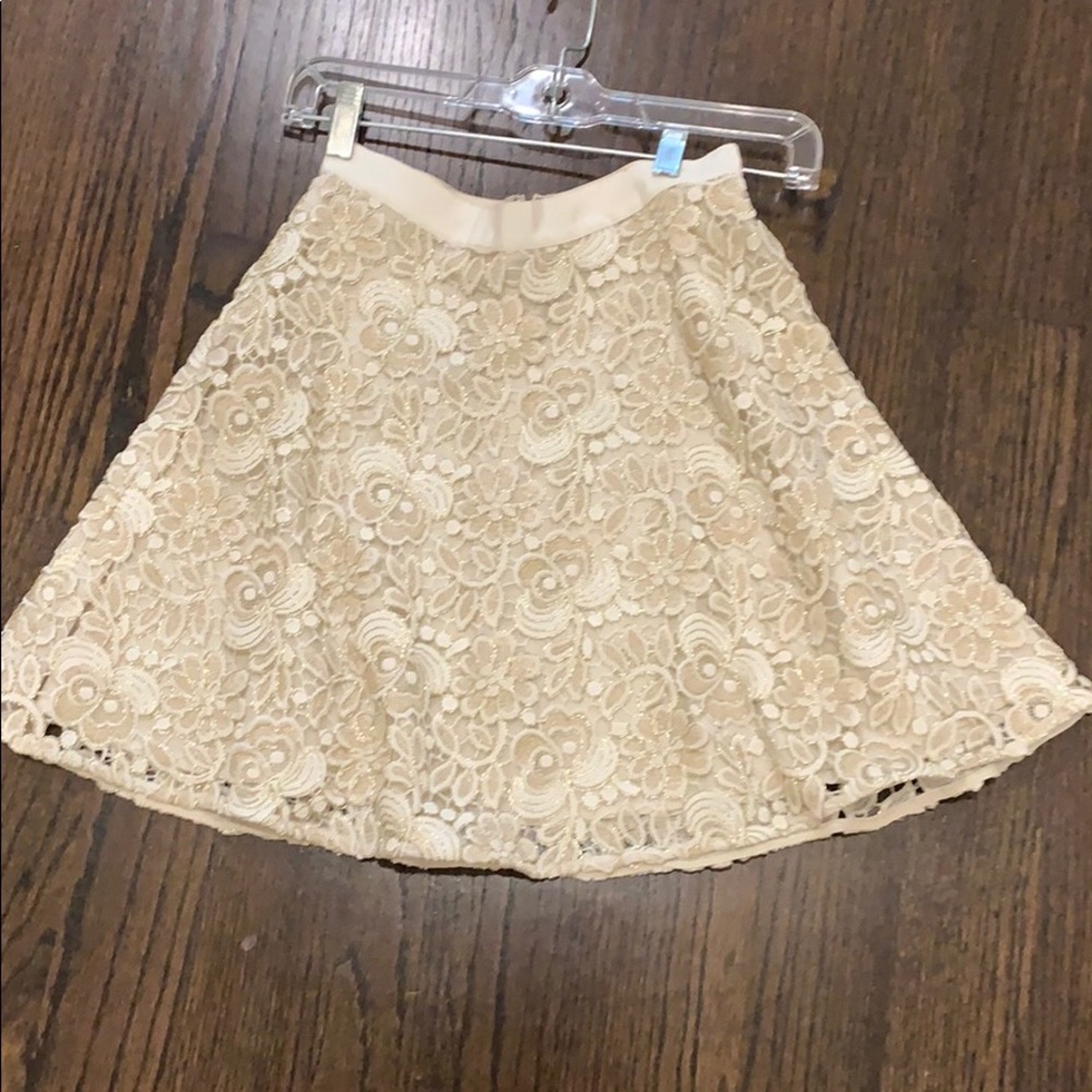 Club Monaco Ivory and Gold Skirt